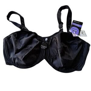 Bali Satin Tracings Comfort U Back Minimizing  pad black Bra size 42D